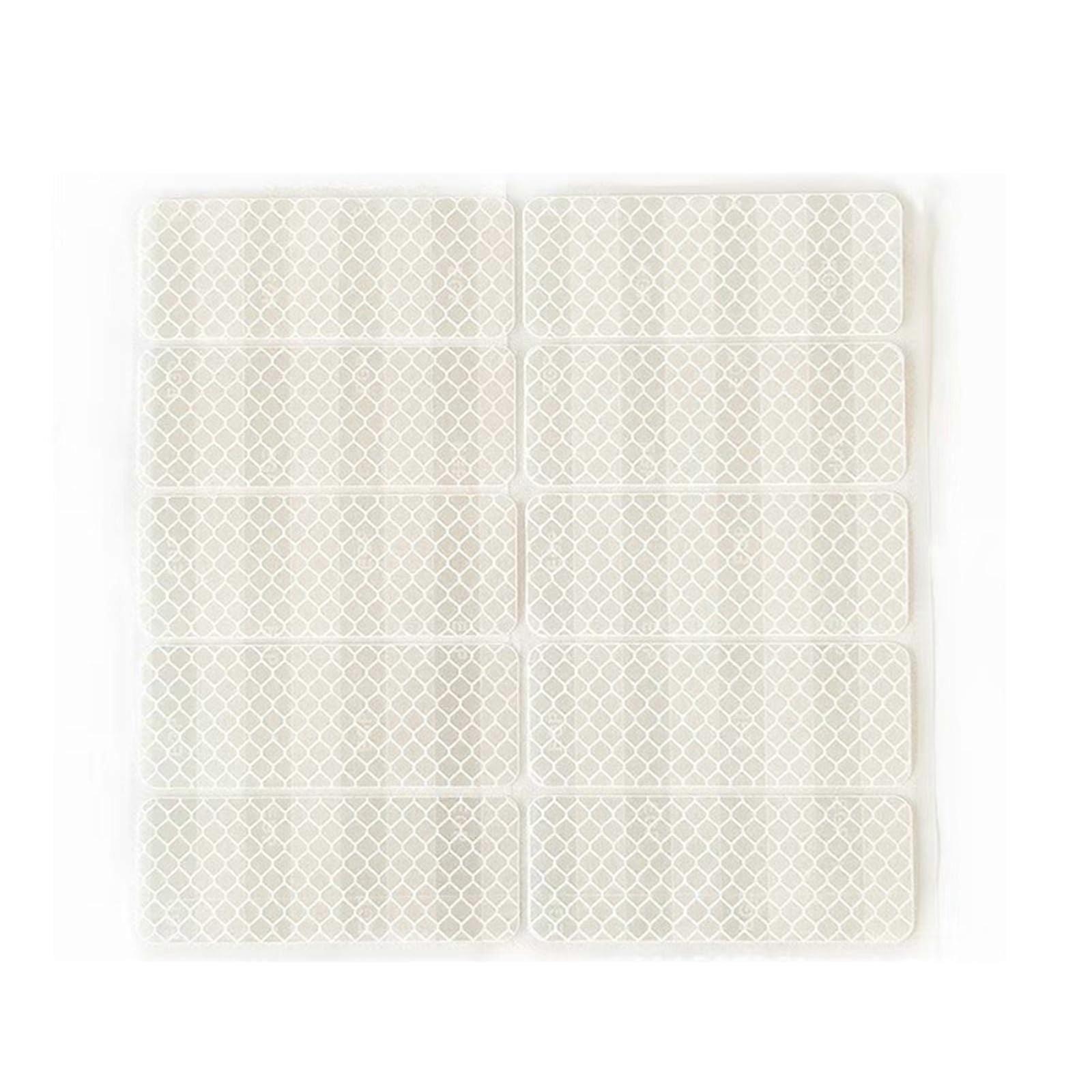 Reflective Safety Stickers Set for Strollers and Bicycles  Visibility Waterproof 10pcs White