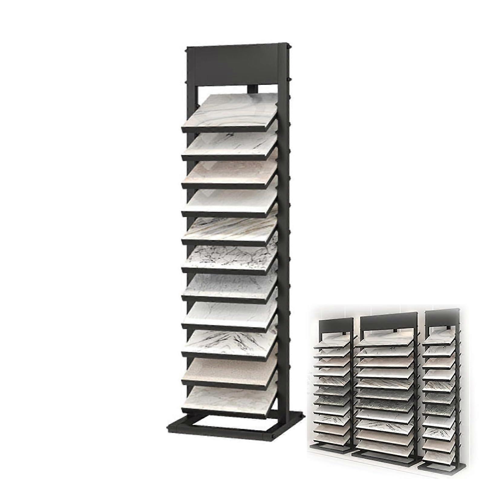 Tile Display Rack with SpaceSaving MultiLayer Design for Ceramic and Quartz Samples, 20.5x15.7x66.9in