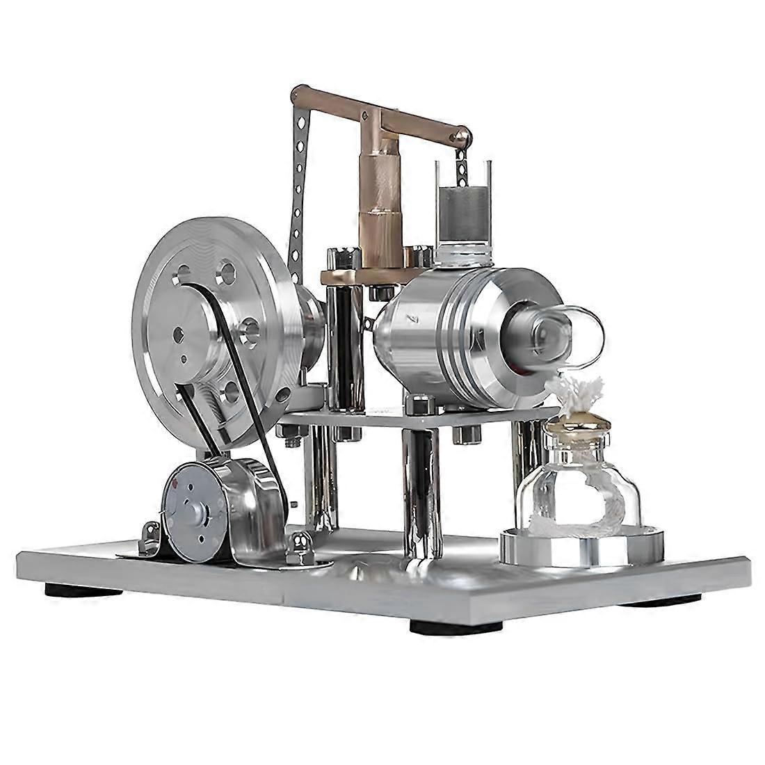Stirling Engine Model Hot Air Educational Physics Kit with LED Display for STEM Learning