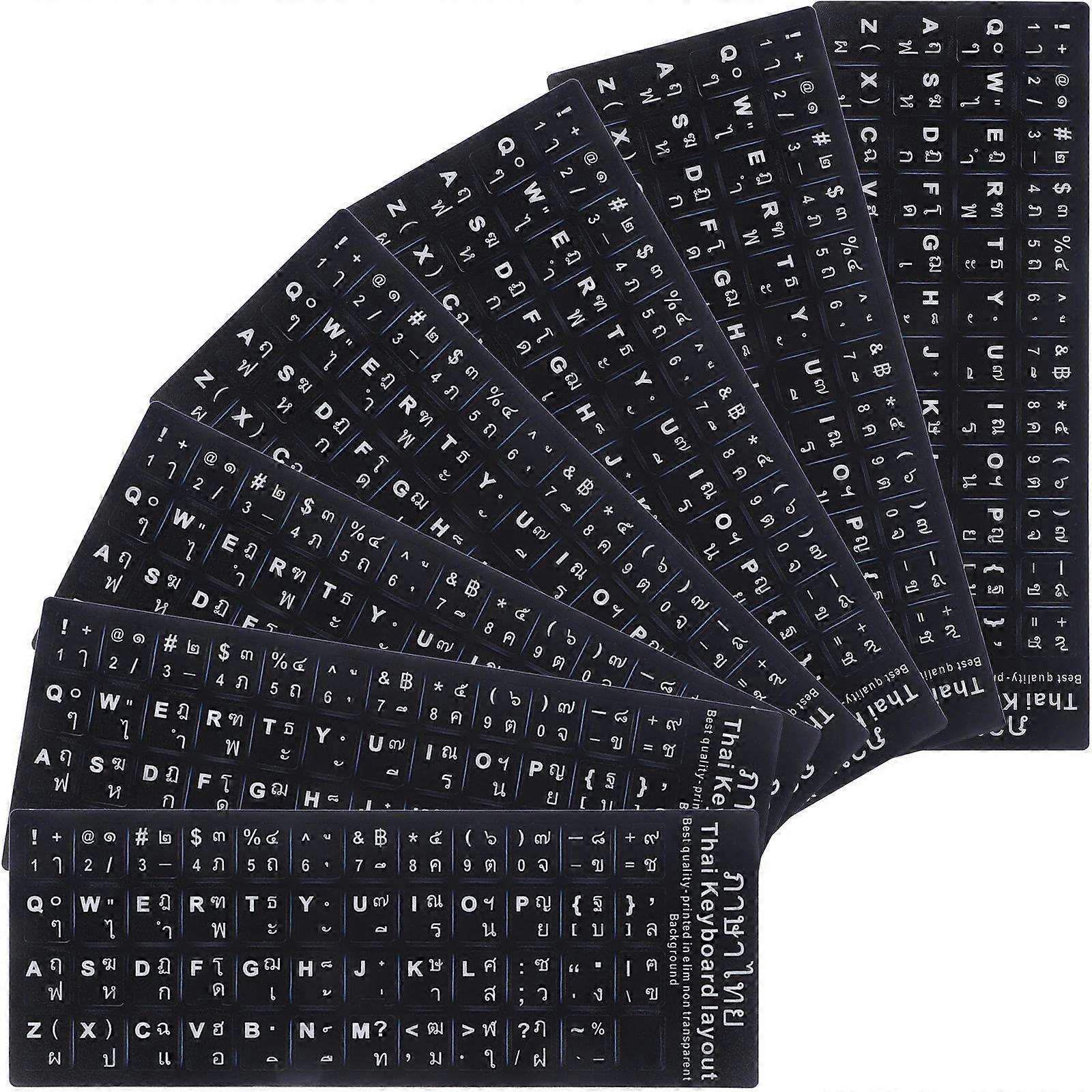 Replacement Keyboard Skin Black Keyboard Stickers for Protection 10Pcs