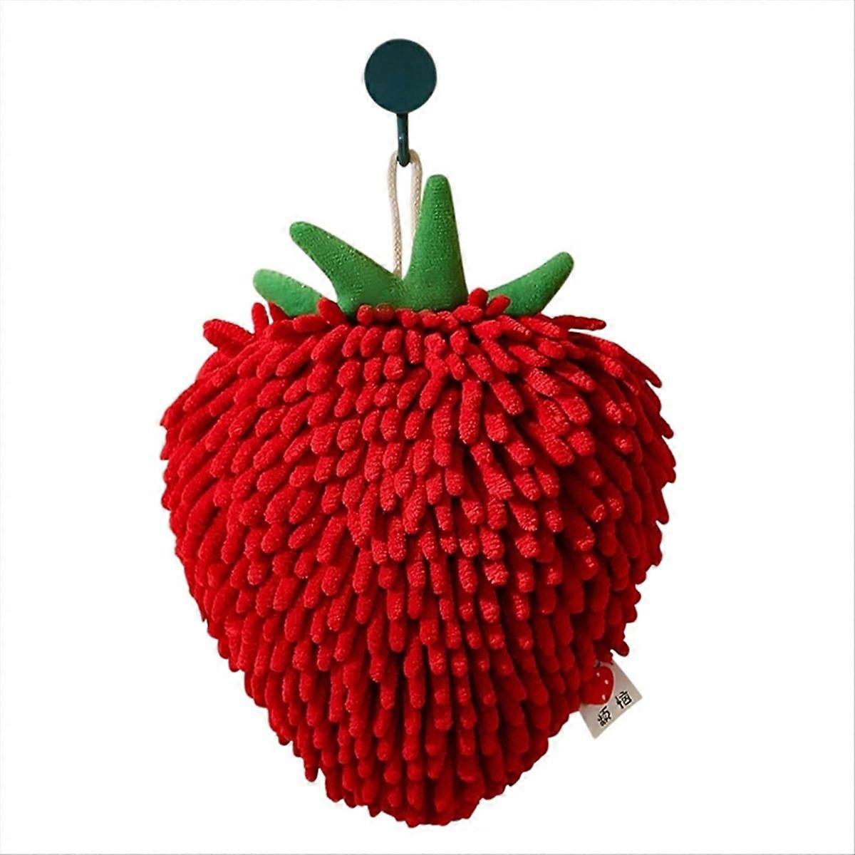 Hand Towels,Bathroom Super Chenille Microfiber Towels,Strawberry