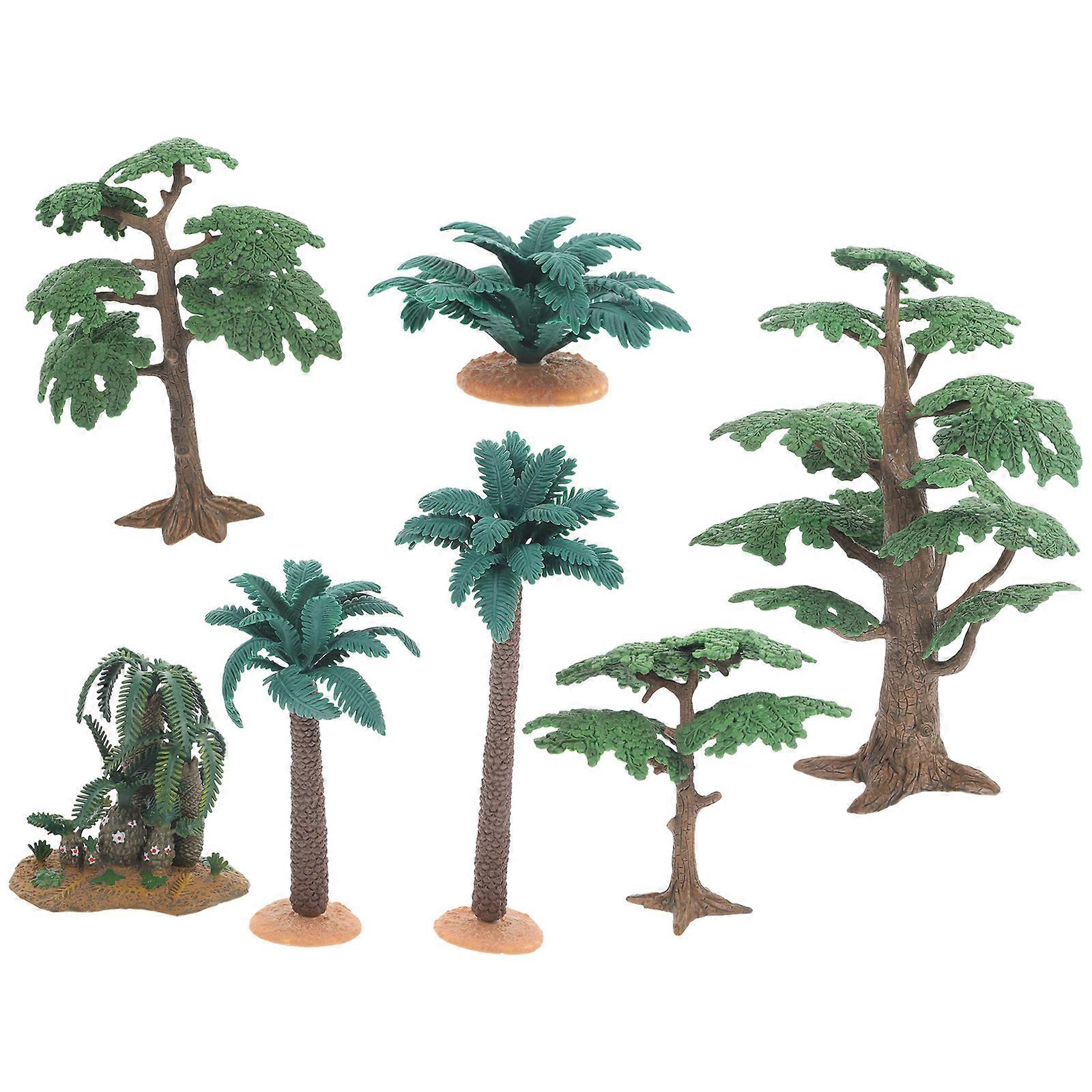 Plastic Model Tree for Teaching 7Pcs Simulation Trees with Assorted Colors