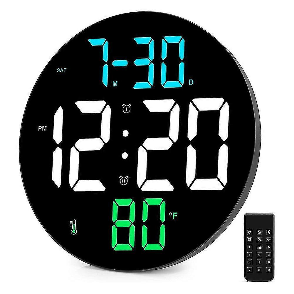 Digital Wall Clock Display, 9inch Digital Clock With Big Screen,4 Level Brightness,remote Control,d