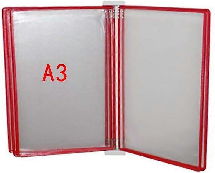 A3 Display Book with 10 Protective Pockets, Durable PVC Metal Presentation Folder for Artwork