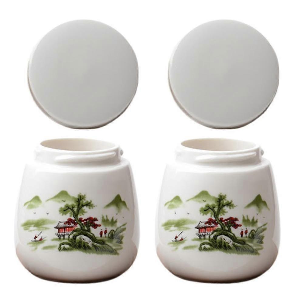 2-Pack Vintage Ceramic Egg Cups with Lids, Compatible with Soft/Hard Boiled & Poached Eggs