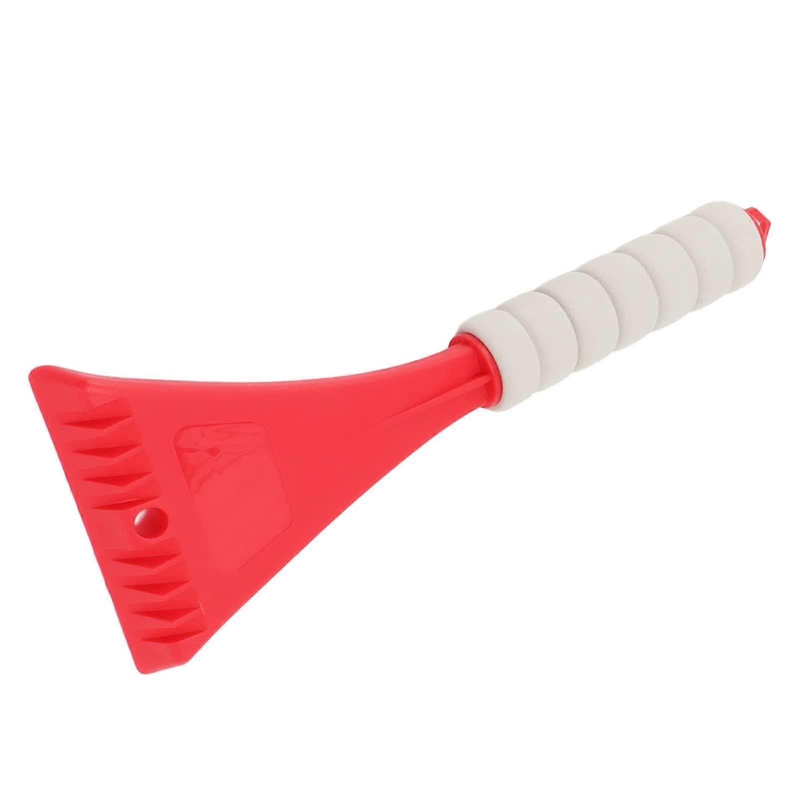 Car Ice Scraper with Ergonomic EVA Handle, Quick Ice Removal Tool for Windshield (Red)