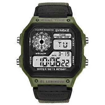 SYNOKE Men's Sports Watches Business Stainless Steel Digital Watch Men Military Wristwatch 5ATM Waterproof montre sport homme