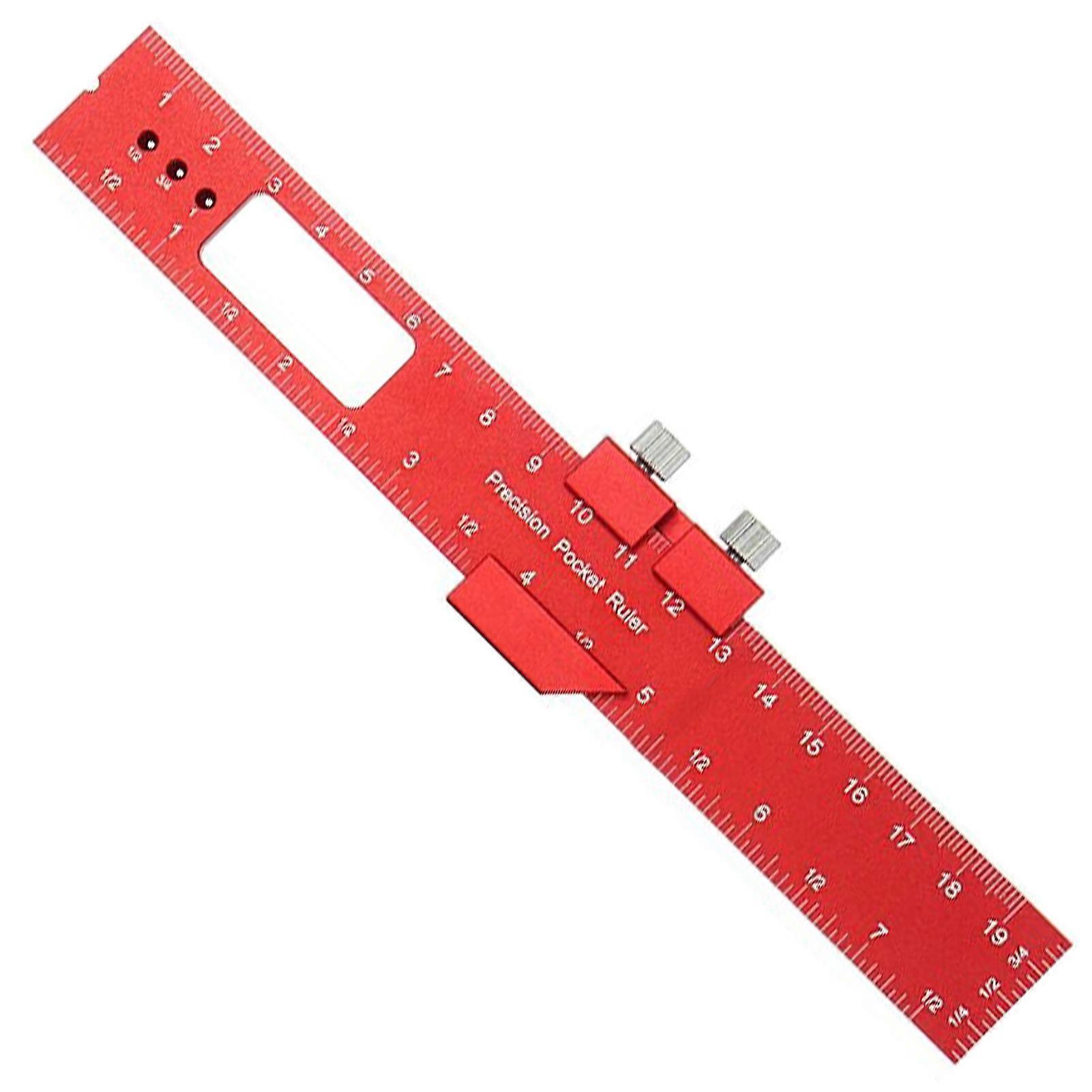 Precision-Pocket T Track Scribing Ruler with Slide Stop Adjustable Slide Stop Design Precision-engineering layout