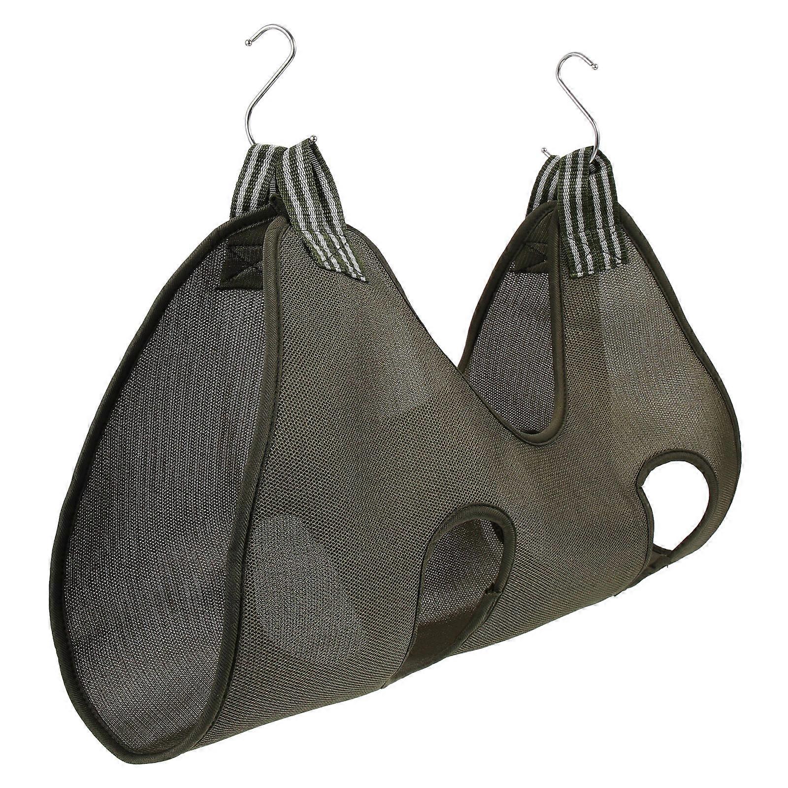 Pet Sleeping Bed Elevated Cat Hammock Grooming Bed 1Set Olive Green Polyester