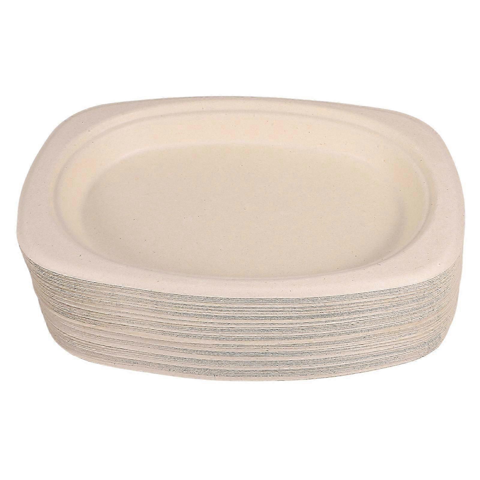 Oval Paper for Party 50Pcs Beige Pulp