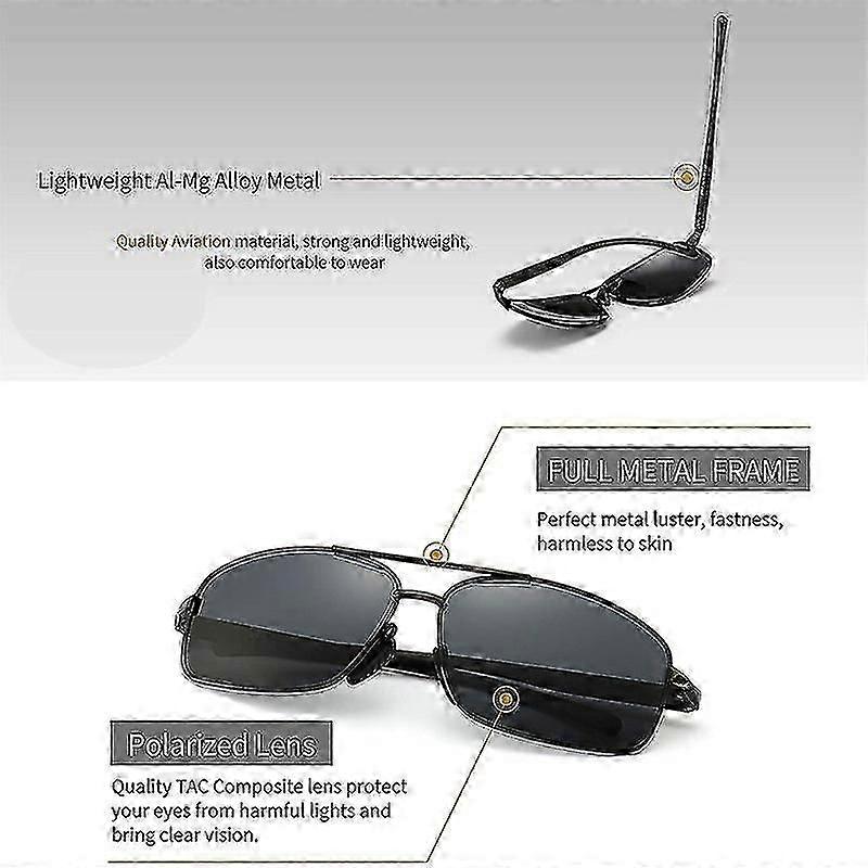 Uv400 ultra lightweight rectangular polarized sunglasses p [MI]