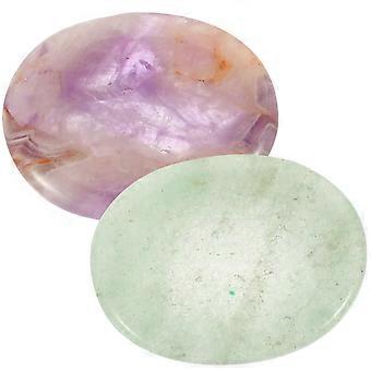 Lot de 4 mini pierres de massage naturelles pour les pouces, pierres anti-stress portables, décoration intérieure
