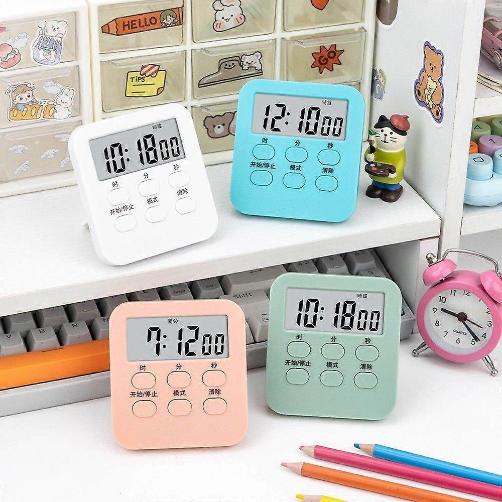Silent Multifunctional Timer Stylish Electronic Timer Student Alarm Clock Study Time Manager288 Base Model > Chinese Version (Blue) compatible