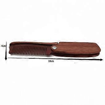 Comb Folding Set Men Grooming Comb Foldable Travel Comb Natural Handmade No Static Hair Brush Massage Comb Care Tool (Wood Color)