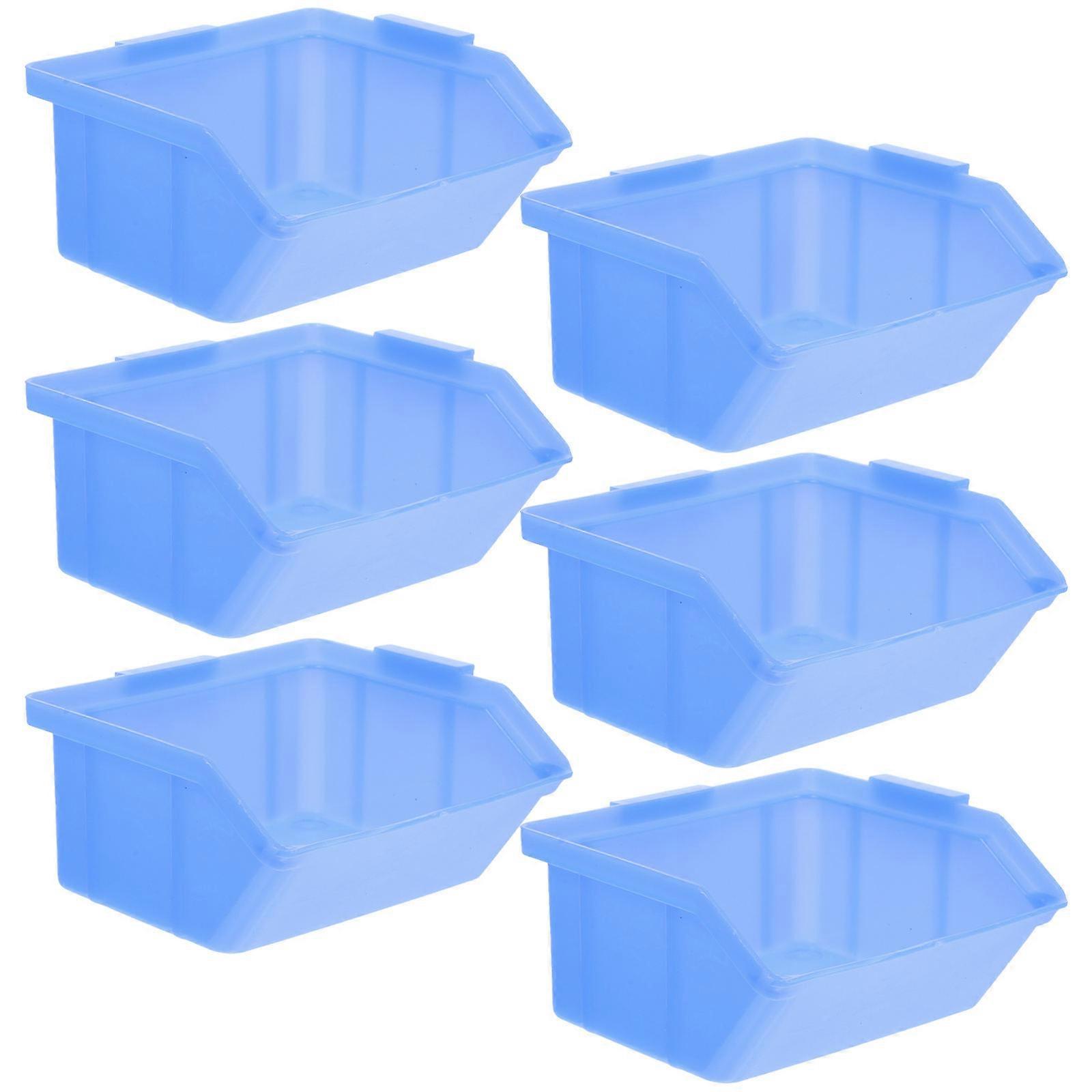 6pcs Plastic Nesting Shelf Bin Boxes Nesting Shelf Storage Boxes Hardwares Boxes