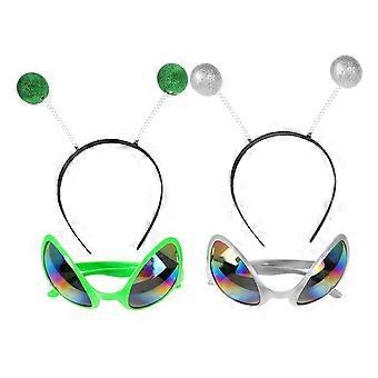 4Pcs Alien Bril Antenne Hoofdband voor Halloween Kerst Festival Feestgunsten