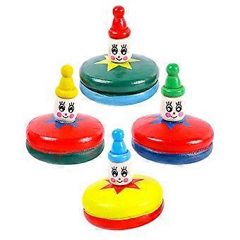 4pcs Cartoon Holz Gyroskope Kinder Spielzeug Manuelle Spinner Gyroskope Spielzeug Kinder Spielzeug