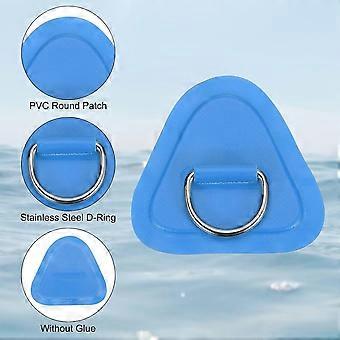 4 Pack D-Ring Triangle Patch with 2.5m Bungee Cord and Cord Hooks for PVC Inflatable Boat Kayak Canoe Deck Accessories