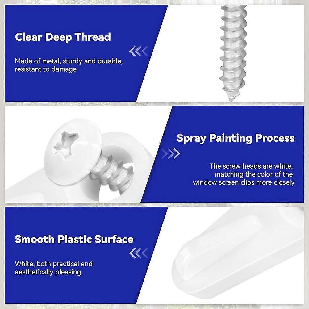 20 Pack Window Screen Clips, Window Screen Retainer Clips with Screws, Window Screen Holder Clips