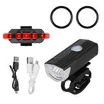Usb Rechargeable Bike Light Set Front Light With Taillight Easy To Install 3 Modes Bicycle Accessories For The Bicycle Road Mtb