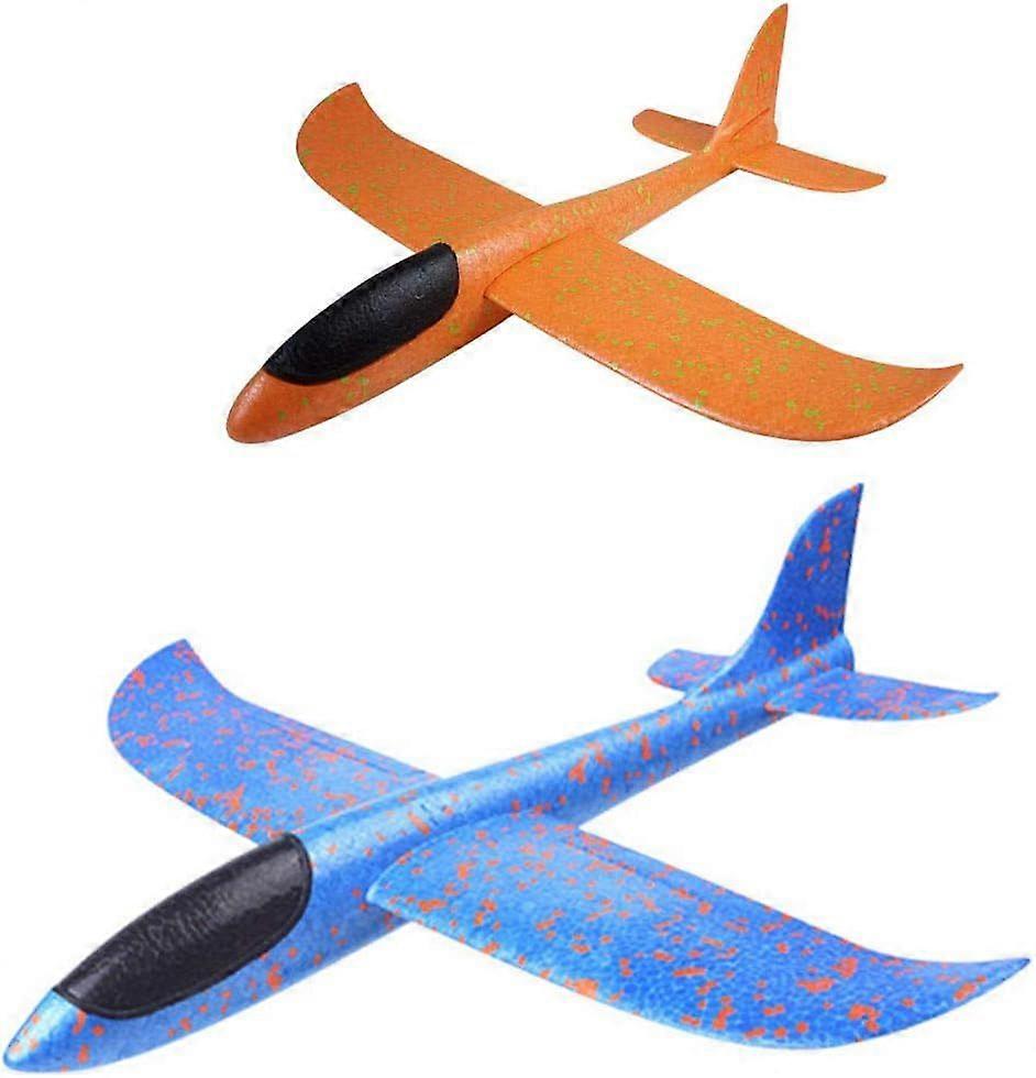 Avião planador de espuma para crianças, 34 cm (13,5 polegadas), para montar (pacote com 2).