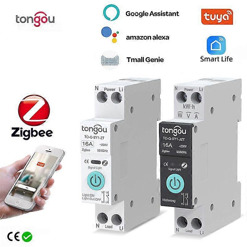 Compatible ZigBee graffiti smart circuit breaker switch, remote wireless control switch via mobile phone, timer countdown 25A (without metering).