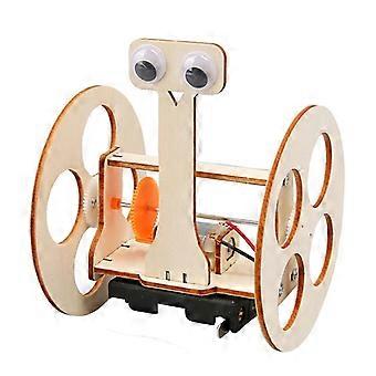 DIY Electric Balance Robot Science Experiments Kit, Wooden STEM Science Kits for Kids with Motorized Wheels, Educational Engineering Building Project 