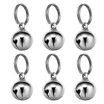 UKCOCO 6pcs 16MM Pendant Bells Copper Pet Necklace Accessories Decoration (Silver)