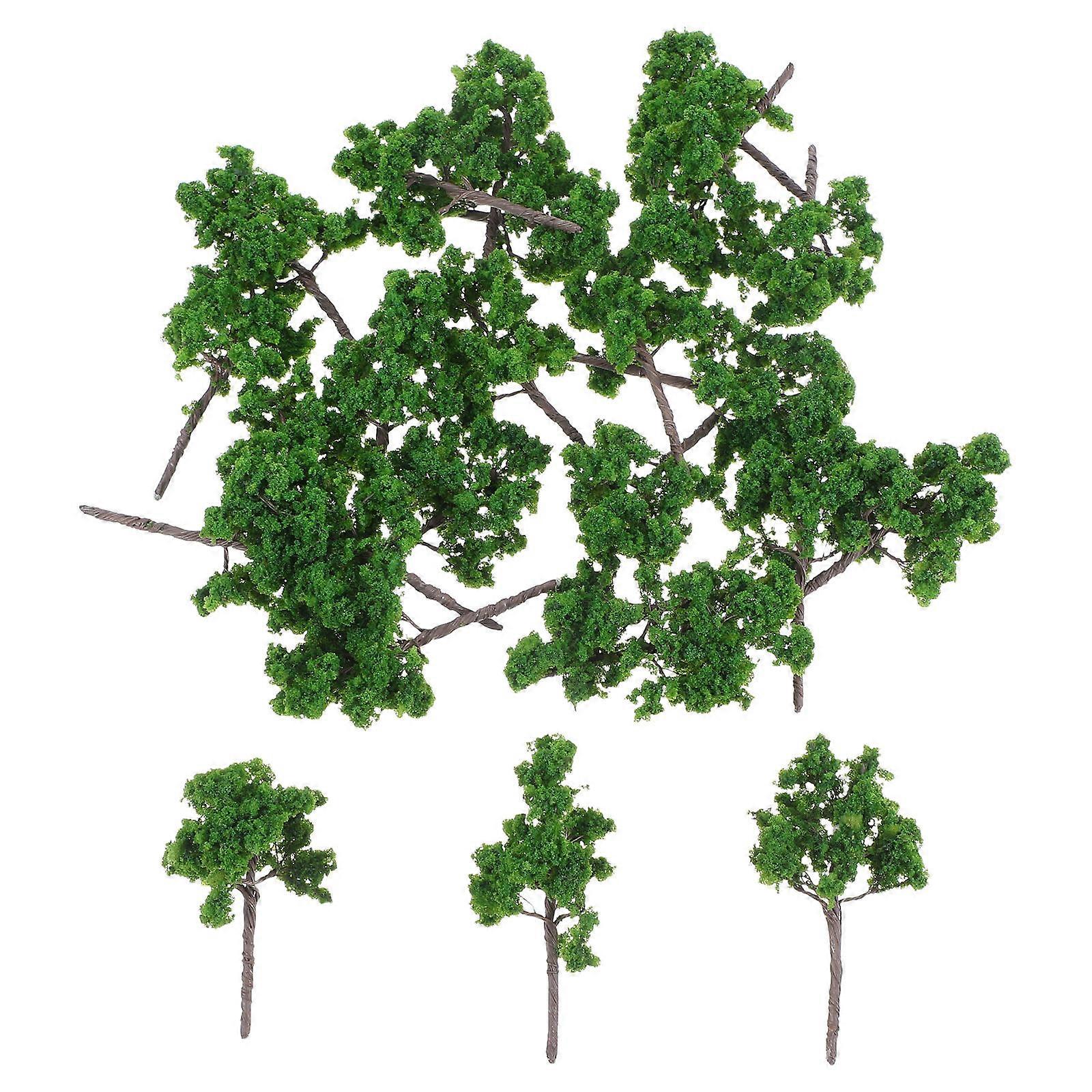 Green Mini Tree Set Plastic Model Trees for Decoration 25Pcs Pack