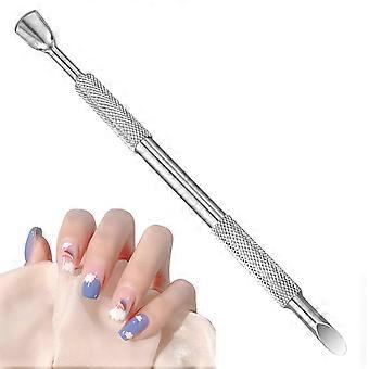 Stainless Steel Cuticle Pusher with Ergonomic Grip, DoubleSided Manicure Remover Tool for Salon and Home Use