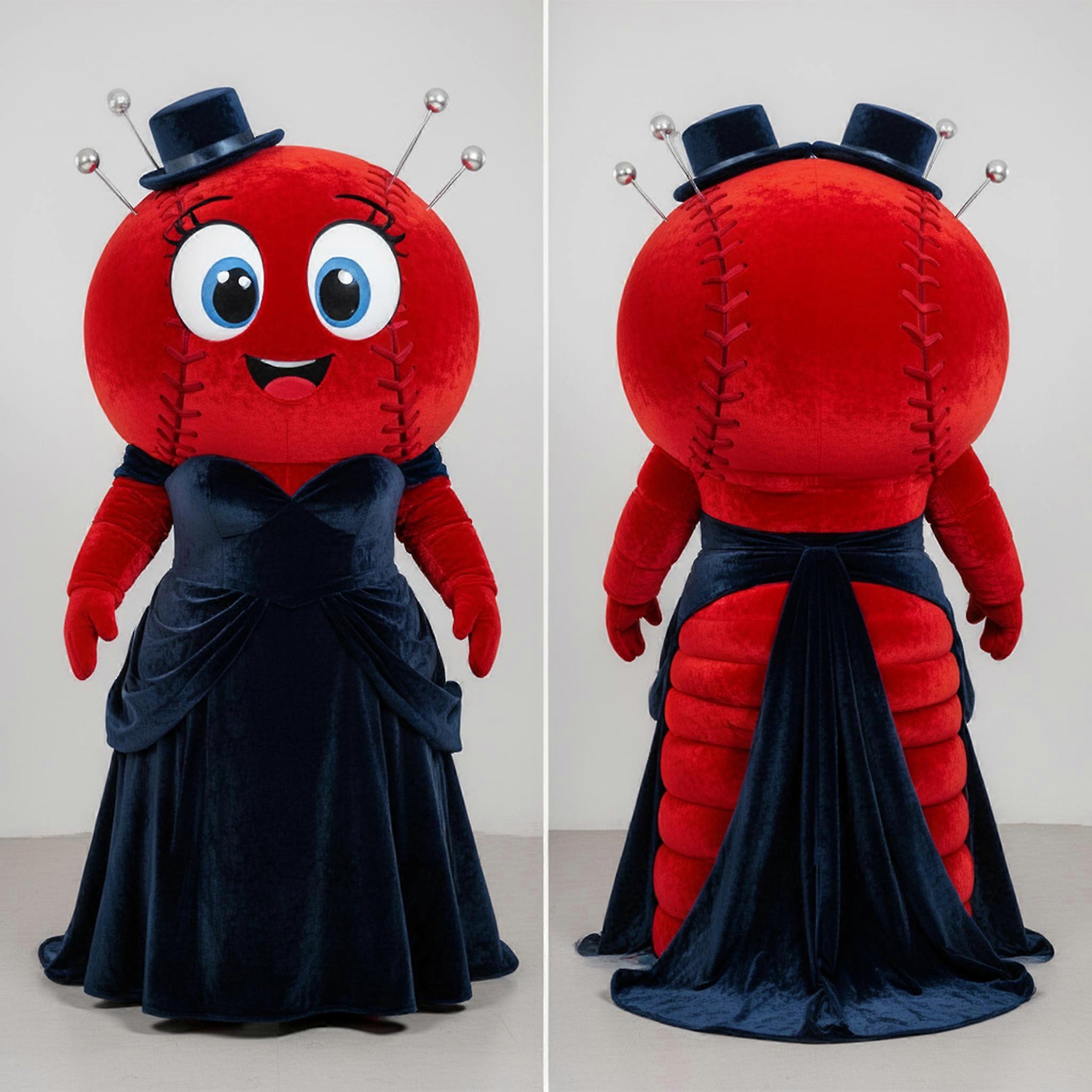 MASTICOT Red Velvety Baseball Ball Mascot