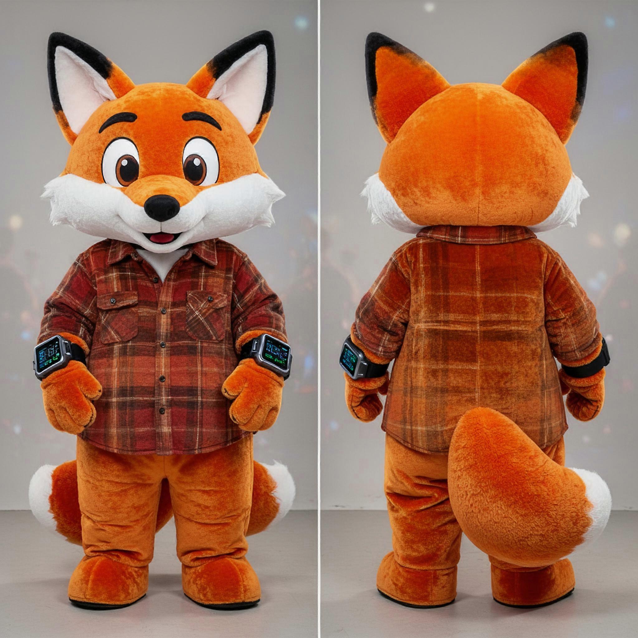 MASTICOT Rust Orange Playful Fox Mascot