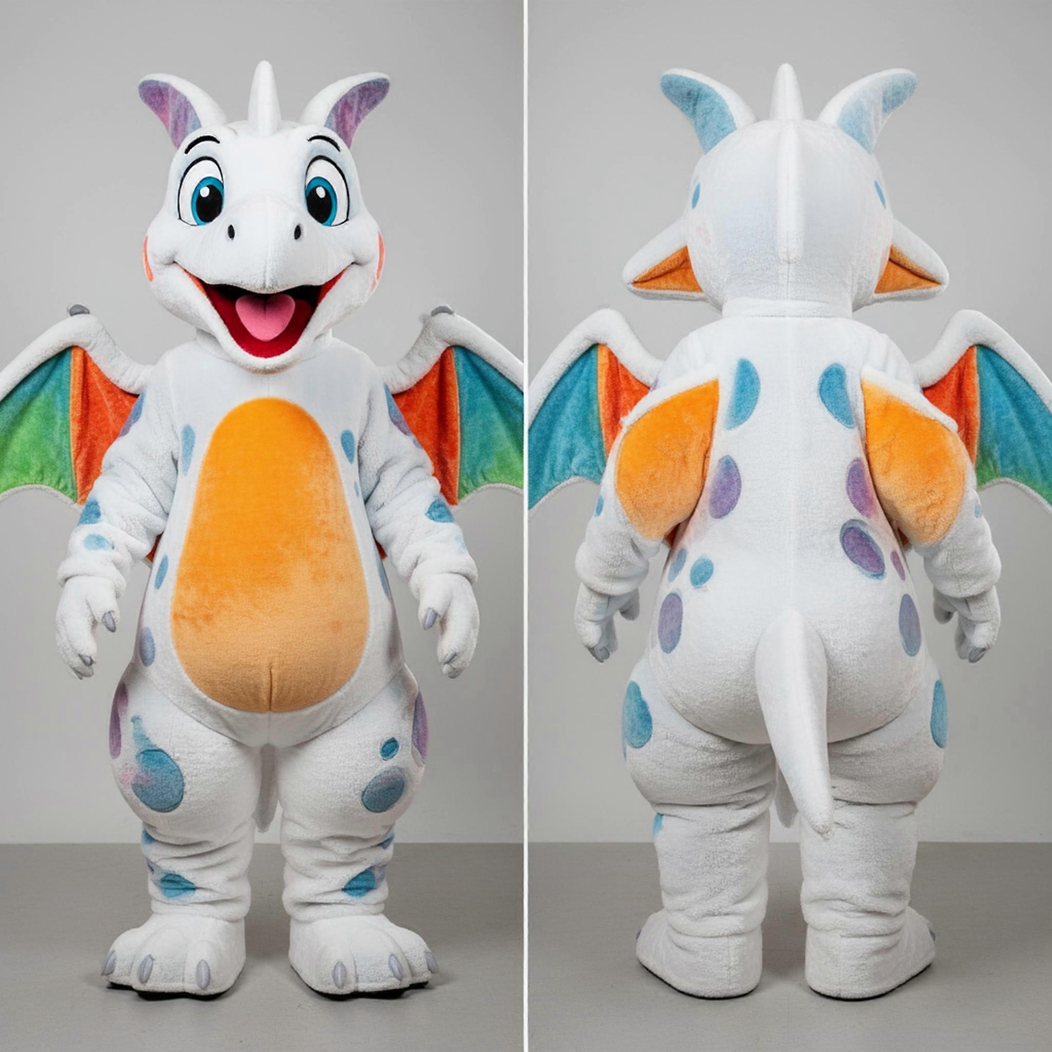 MASTICOT White Feathered Pterodactyl Mascot
