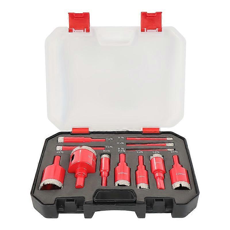 12-piece diamond-coated drill bit set 6-35 mm hole saw set for glass, marble, granite, stone, tiles
