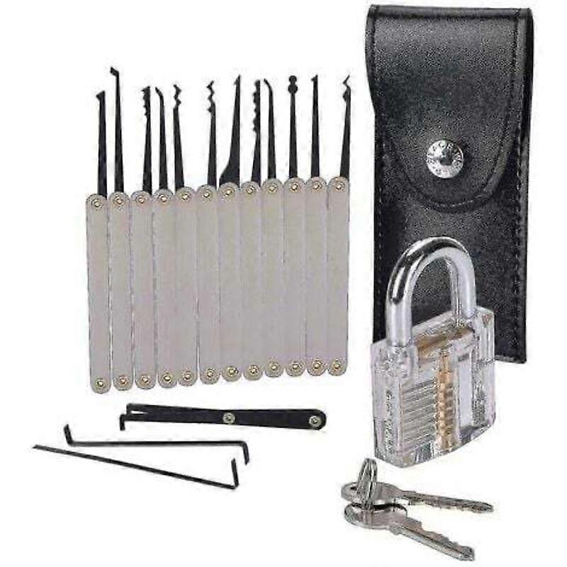15 transparent padlocks for practicing key lock picking