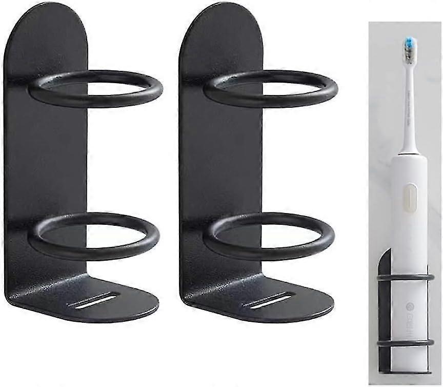 Friendly Wall Toothbrush Holder compatible with Bathroom - No Drilling, 2Pack