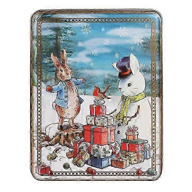 Storage Tin Beatrix Potter Christmas Scene Rectangular Container With Lid