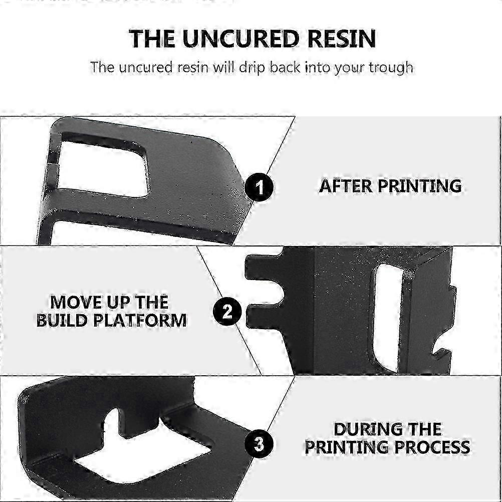 Black Resin Drip Stand for 3D Printer Light Curing Use 2Pcs Holder Set