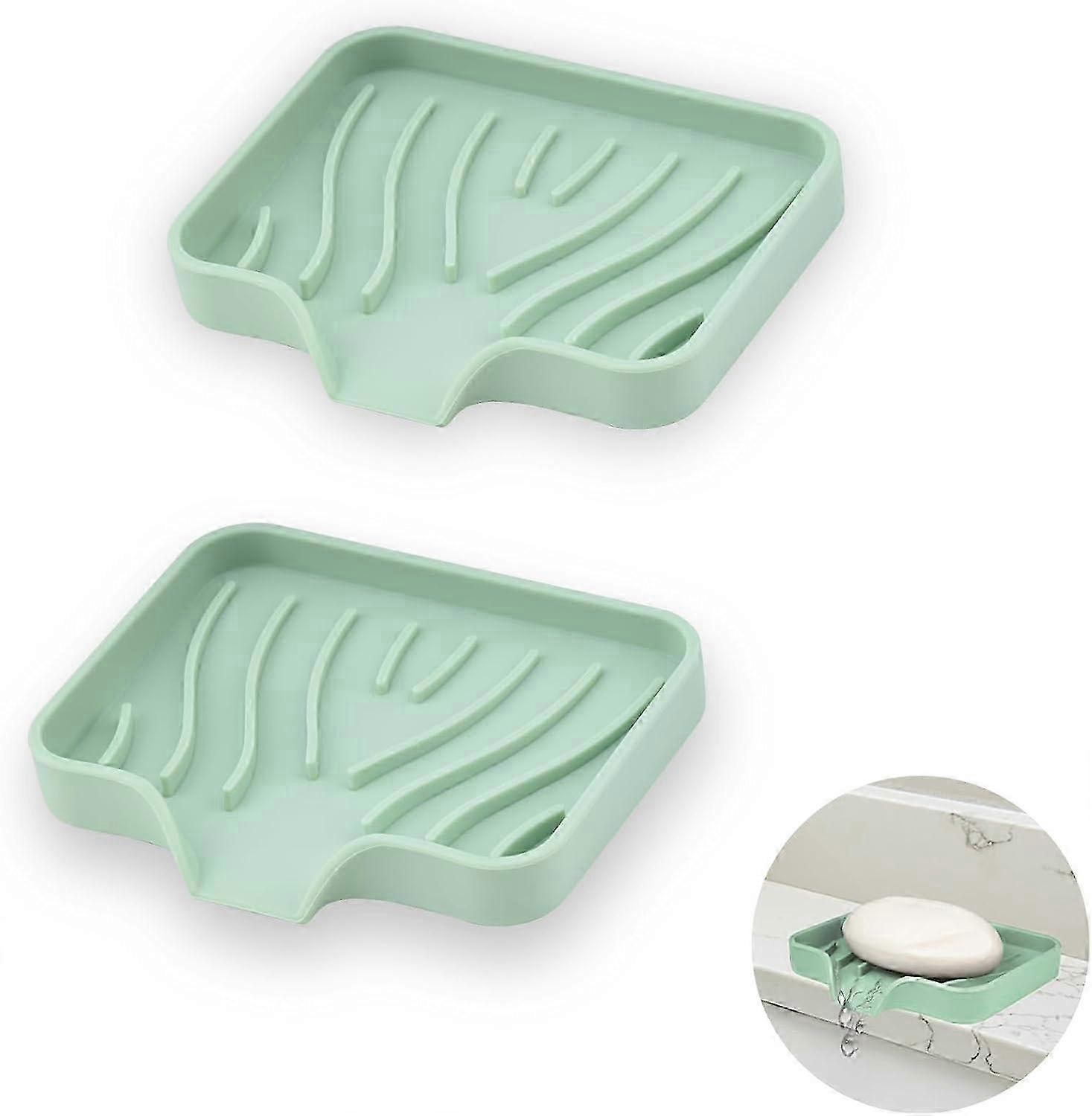 Anti-Slip Silicone Soap Dish Set