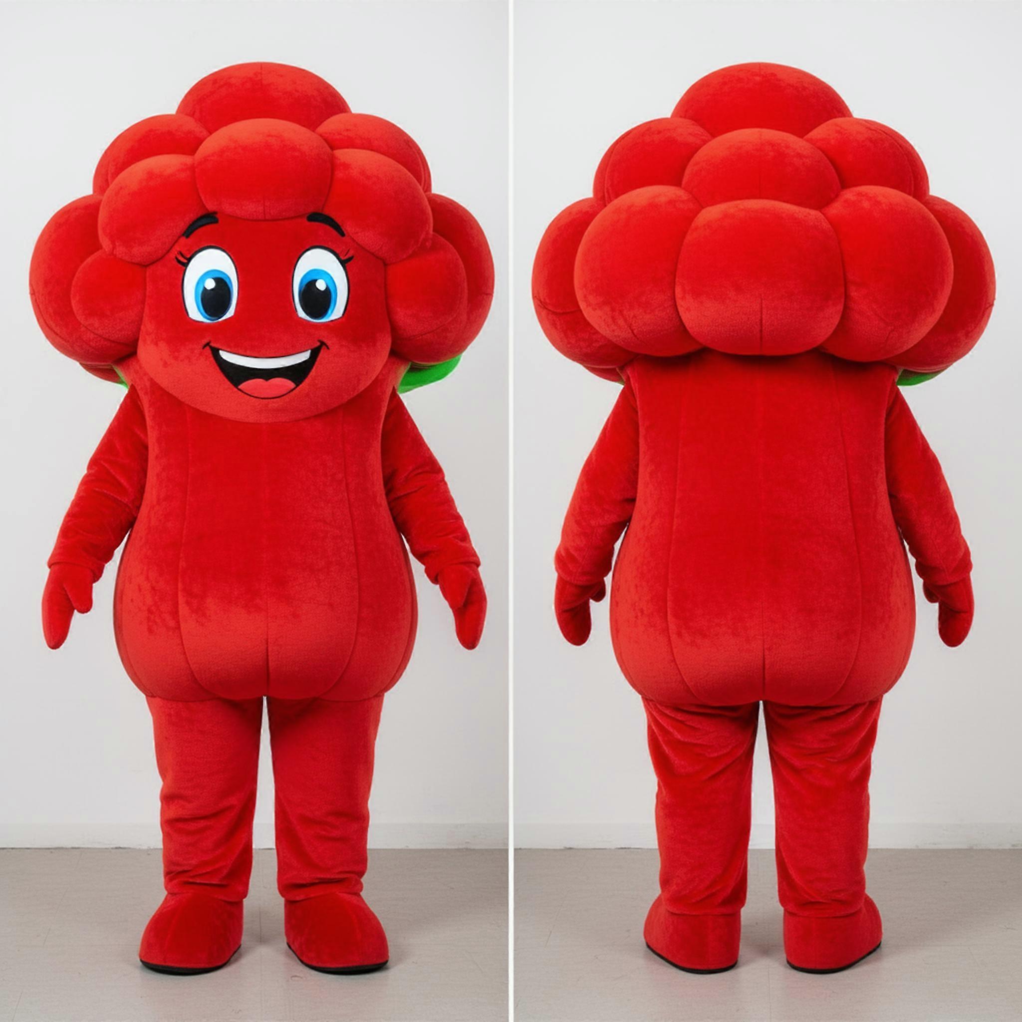 MASTICOT Vibrant Red Rounded Cauliflower Mascot