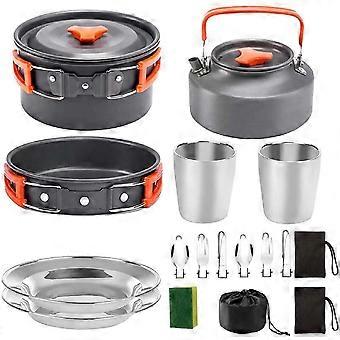 Portable Non-Stick Camping Cookware Set Compact Lightweight Outdoor Cooking
