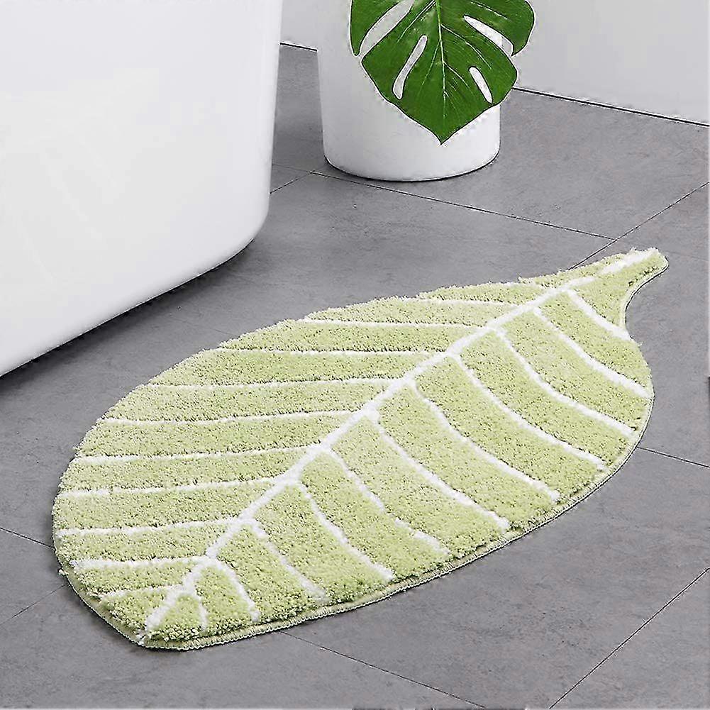 Leaf Pattern Microfiber Bathroom Doormat
