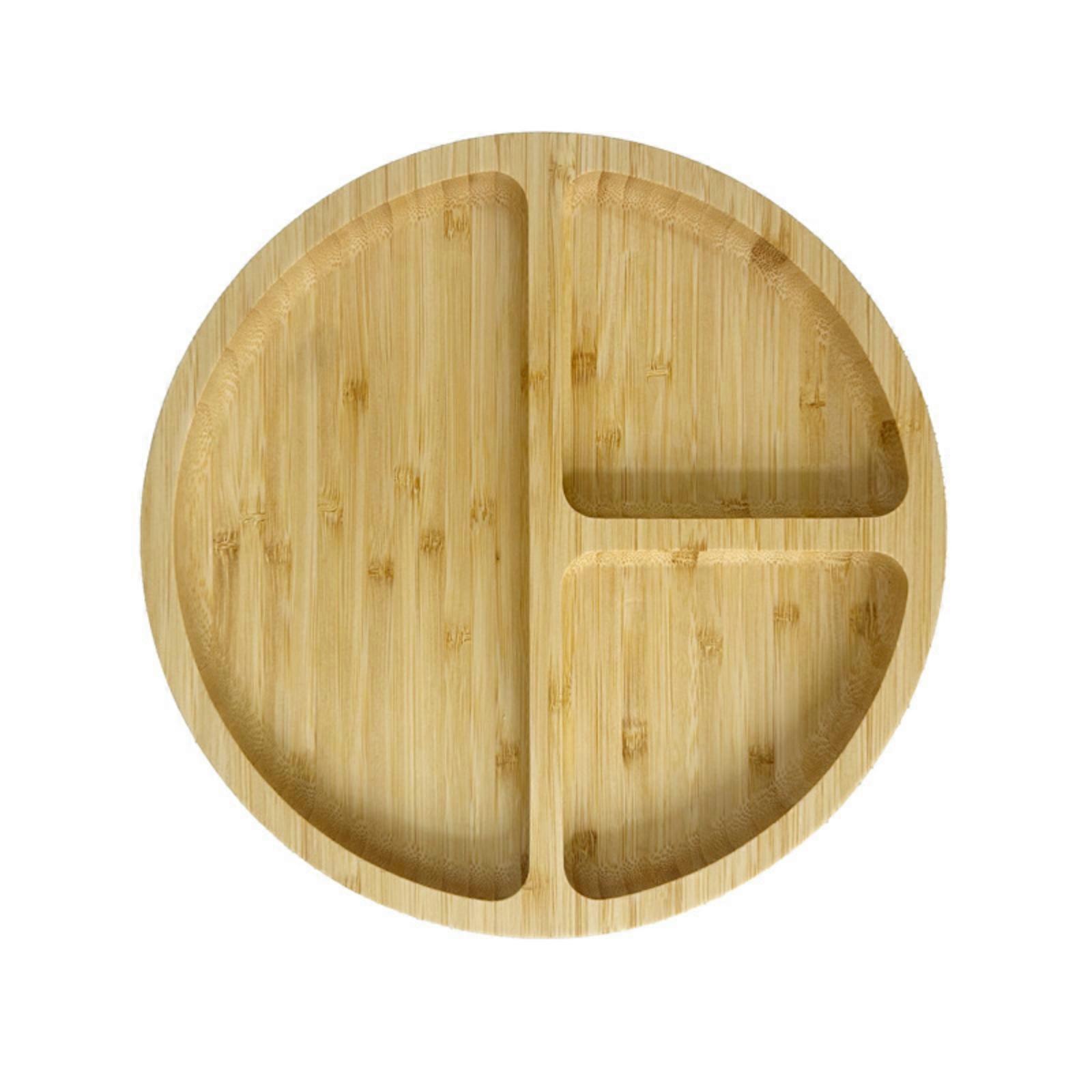 Segmented Bamboo Serving Board | Round, Divided Bamboo Platter, for Parties