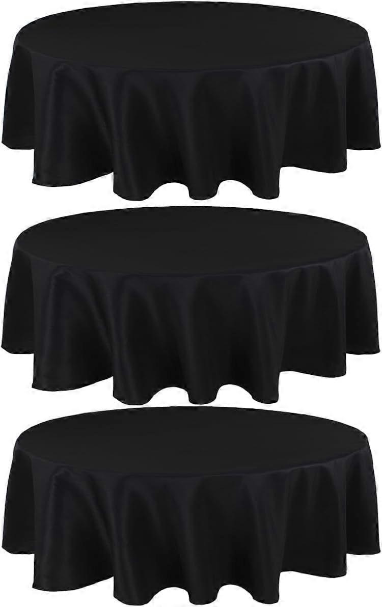Premium Black Round Disposable Tablecloth