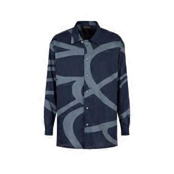 Emporio Armani Mens Abstract Cotton Long-Sleeved Shirt