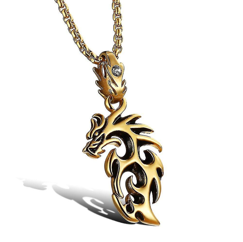 Openwork Gold Fire Dragon Necklace