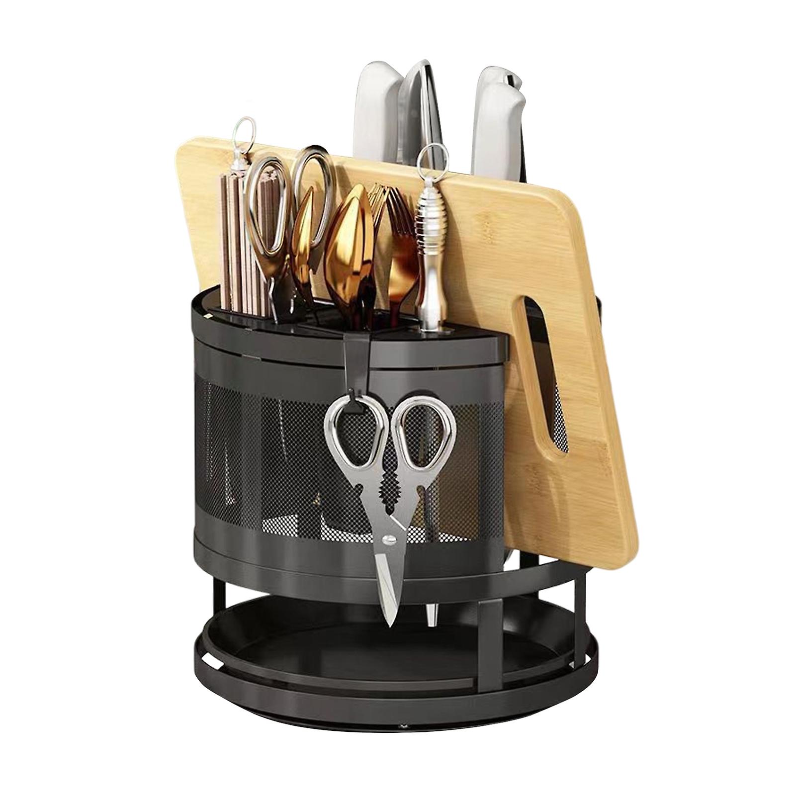 Flatware Utensil Drying Rack Multi-function With Scissors Slot For Home