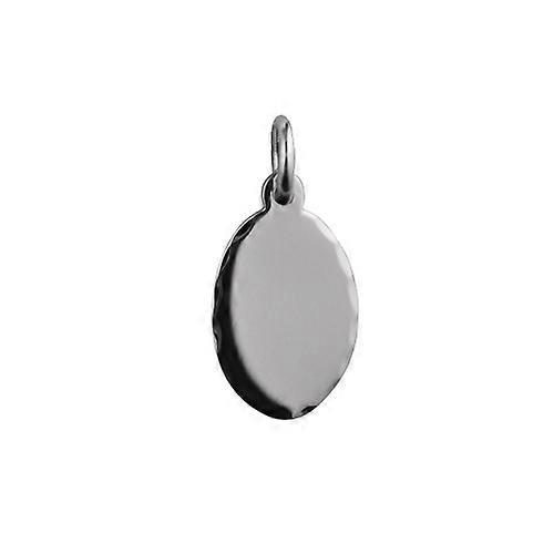 Silver 16x11mm diamond cut edge Disc