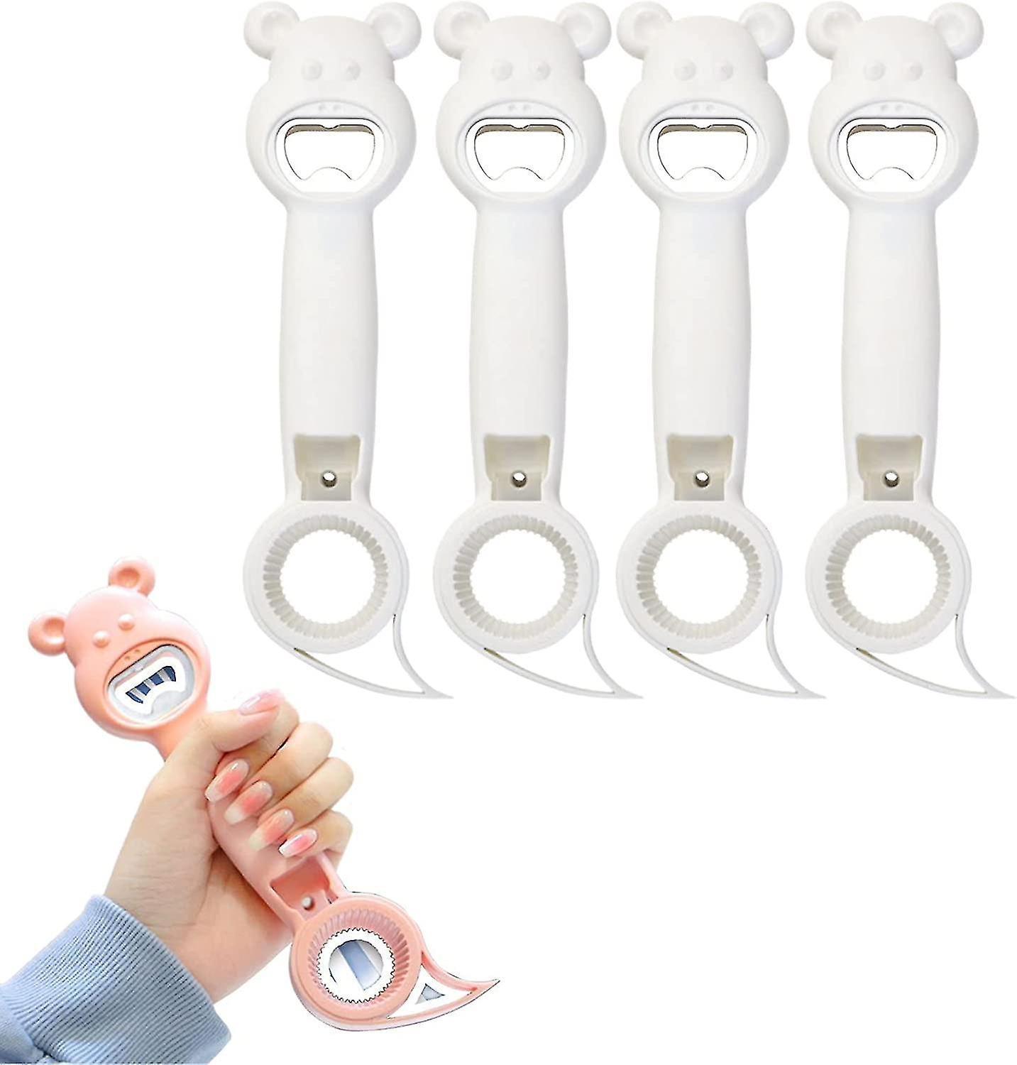 4 In 1 Bottle Opener, 4 Pieces Multifunction Jar Can Beer Bottle Opener, Jar Opener