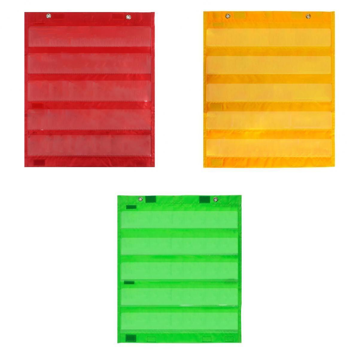 Magnetic Pocket Chart Double-Sided Hanging Schedule Pocket Chart